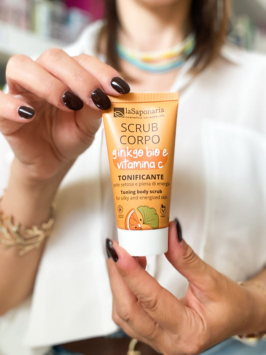 La Saponaria | Travel Scrub corpo tonificante - Gingko Bio e Vitamina C (30 ml)