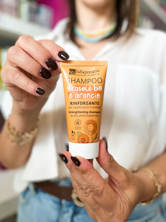La Saponaria | Travel Shampoo rinforzante girasole e arancio