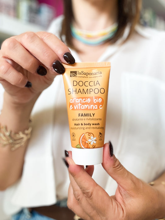 La Saponaria | Travel Doccia shampoo family arancio bio e Vit C