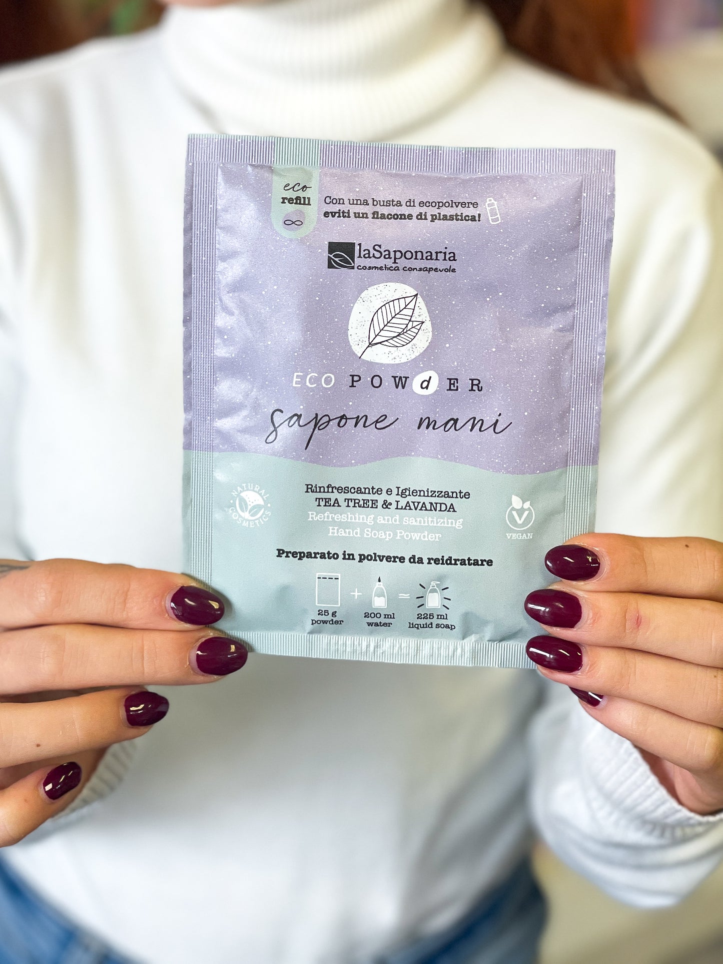 La Saponaria Eco-Sapone mani in polvere Igienizzante - Tea Tree e Lavanda