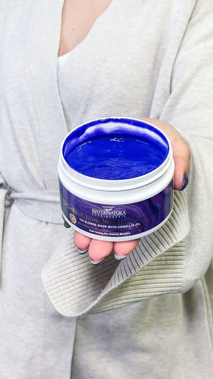 Maternatura maschera capelli biondo ghiaccio Camelia