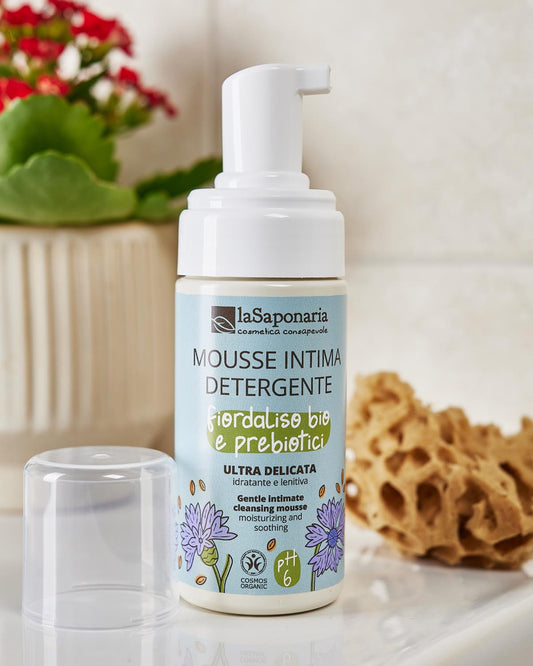La Saponaria Mousse detergente intima delicata - Fiordaliso Bio & Prebiotici